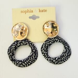 Sophia & Kate Gold, Black and White Earrings